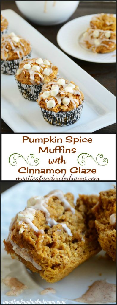 Pumpkin Spice Muffins with Cinnamon Glaze - Meatloaf and Melodrama