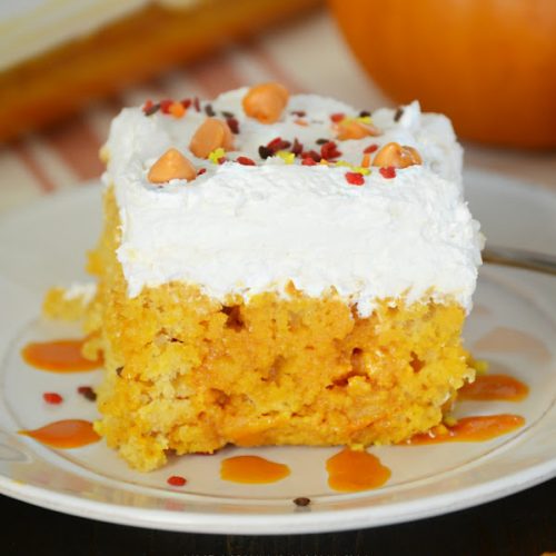 Pumpkin Spice Poke Cake - Meatloaf and Melodrama