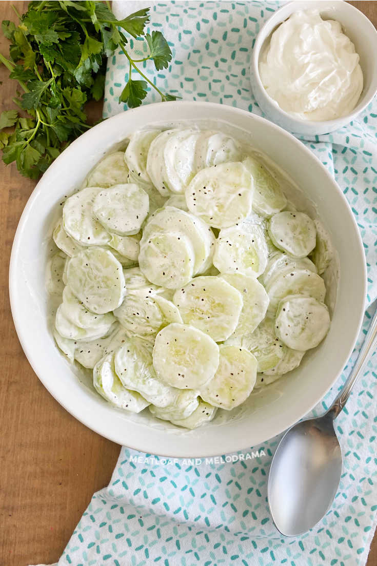 Creamy Cucumber Salad With Sour Cream Meatloaf And Melodrama 1157