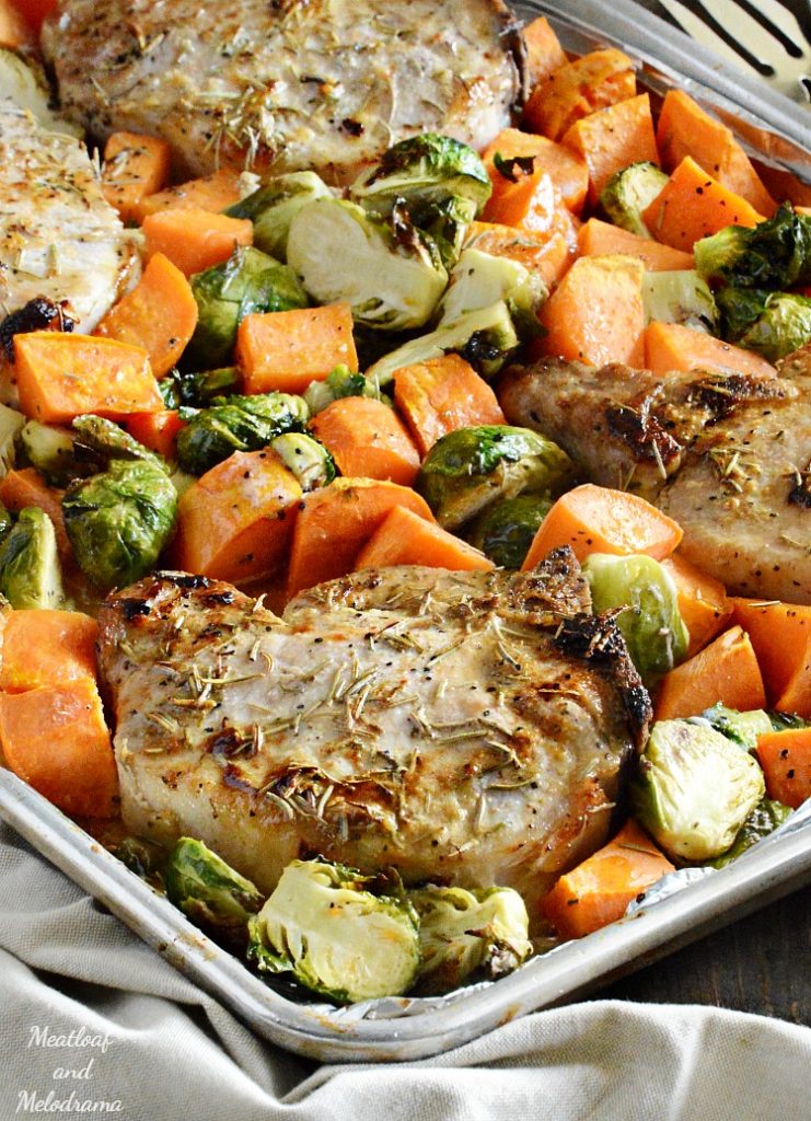 Sheet Pan Pork Chops with Roasted Vegetables - Meatloaf and Melodrama