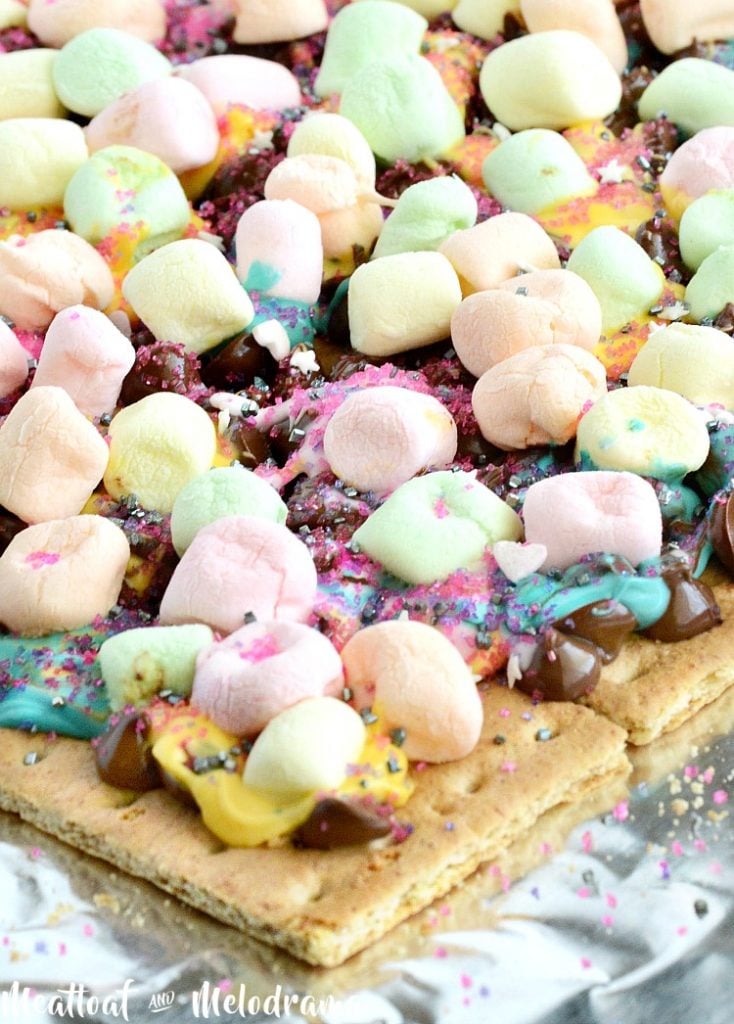 Easy Unicorn S'Mores Bars - Meatloaf and Melodrama