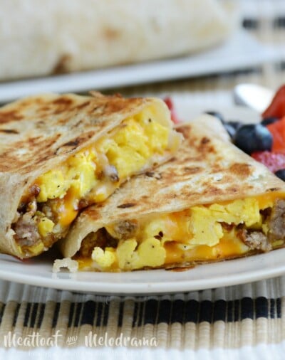 Crispy Sausage Egg Breakfast Burritos - Meatloaf and Melodrama