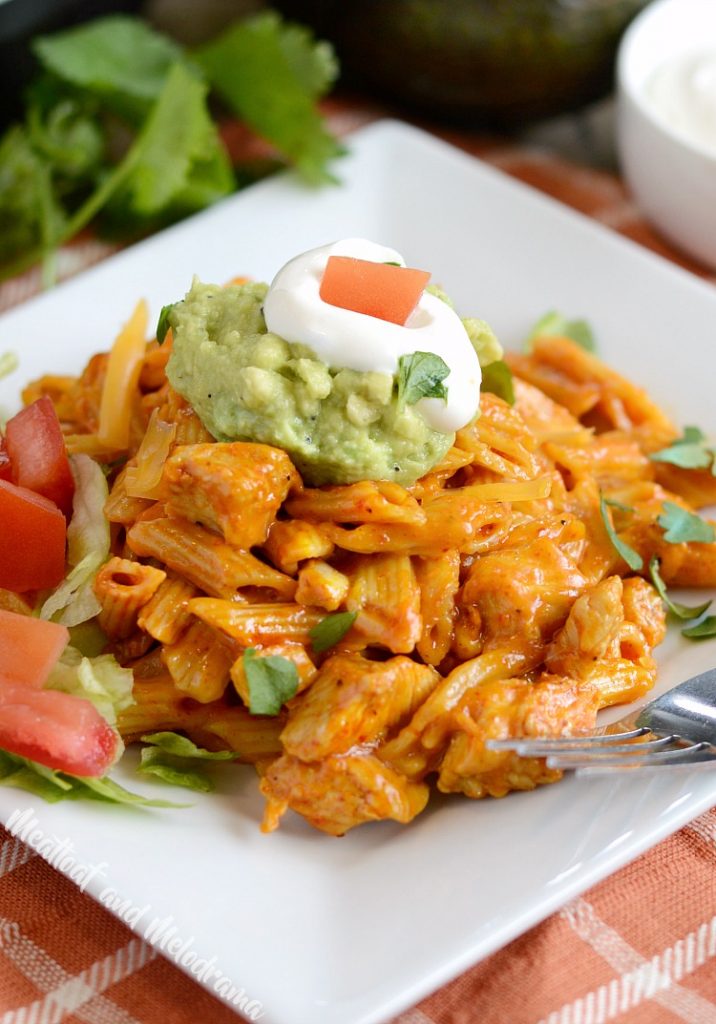 Instant Pot Chicken Enchilada Pasta - Meatloaf and Melodrama