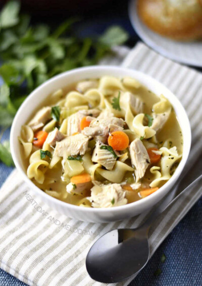 Homemade Chicken Noodle Soup with Leftover Chicken - Meatloaf and Melodrama