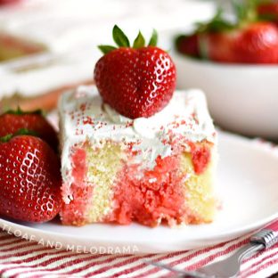 Strawberry Jello Poke Cake - Meatloaf and Melodrama