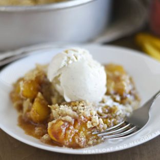 Air Fryer Peach Crisp - Meatloaf and Melodrama