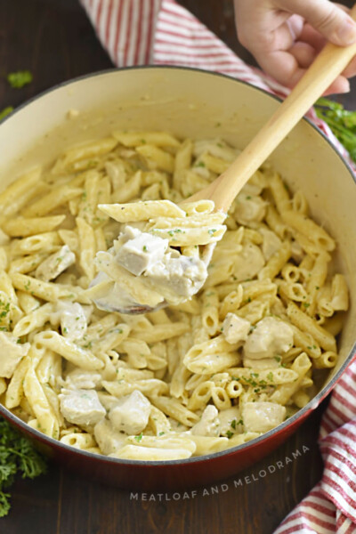 Chicken Alfredo Penne Pasta - Meatloaf and Melodrama