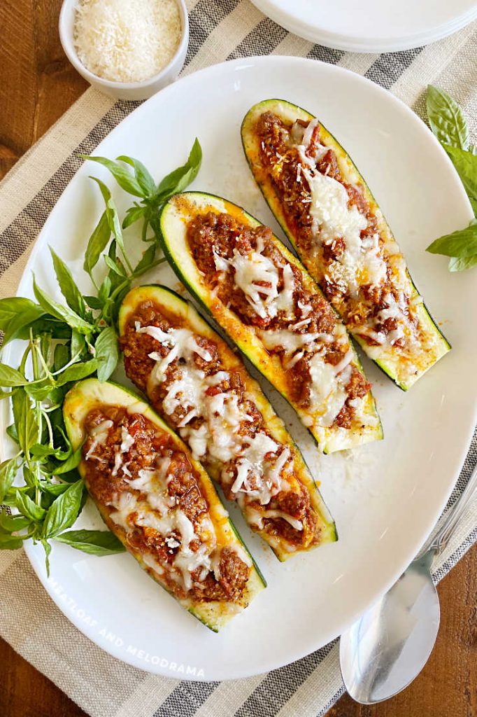 Sausage Stuffed Zucchini Boats (Low Carb) - Meatloaf and Melodrama