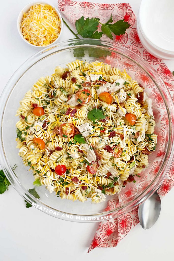 Chicken Bacon Ranch Pasta Salad - Meatloaf and Melodrama