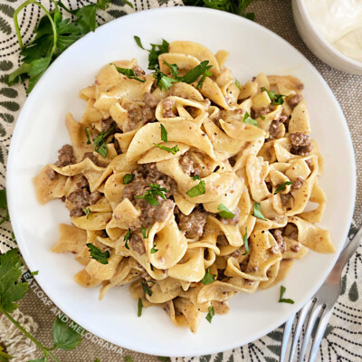 Instant Pot Ground Beef Stroganoff - Meatloaf and Melodrama