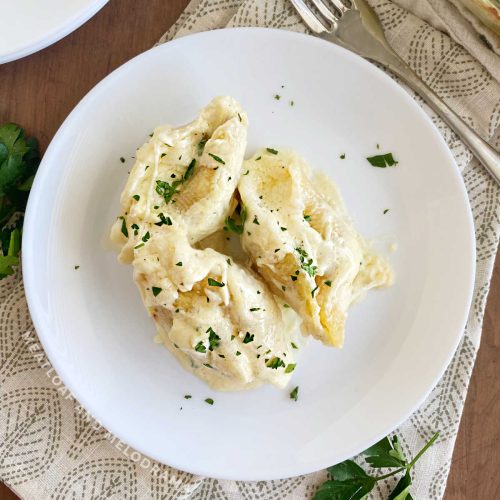 Chicken Alfredo Stuffed Shells - House of Nash Eats