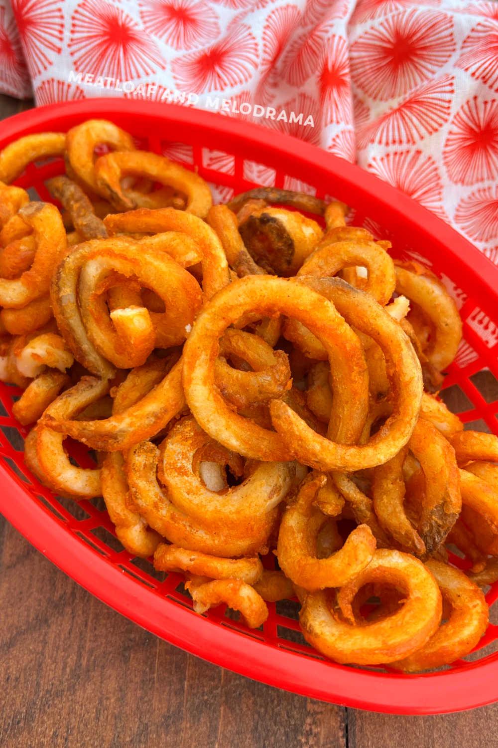 Air Fryer Frozen Curly Fries - Meatloaf and Melodrama