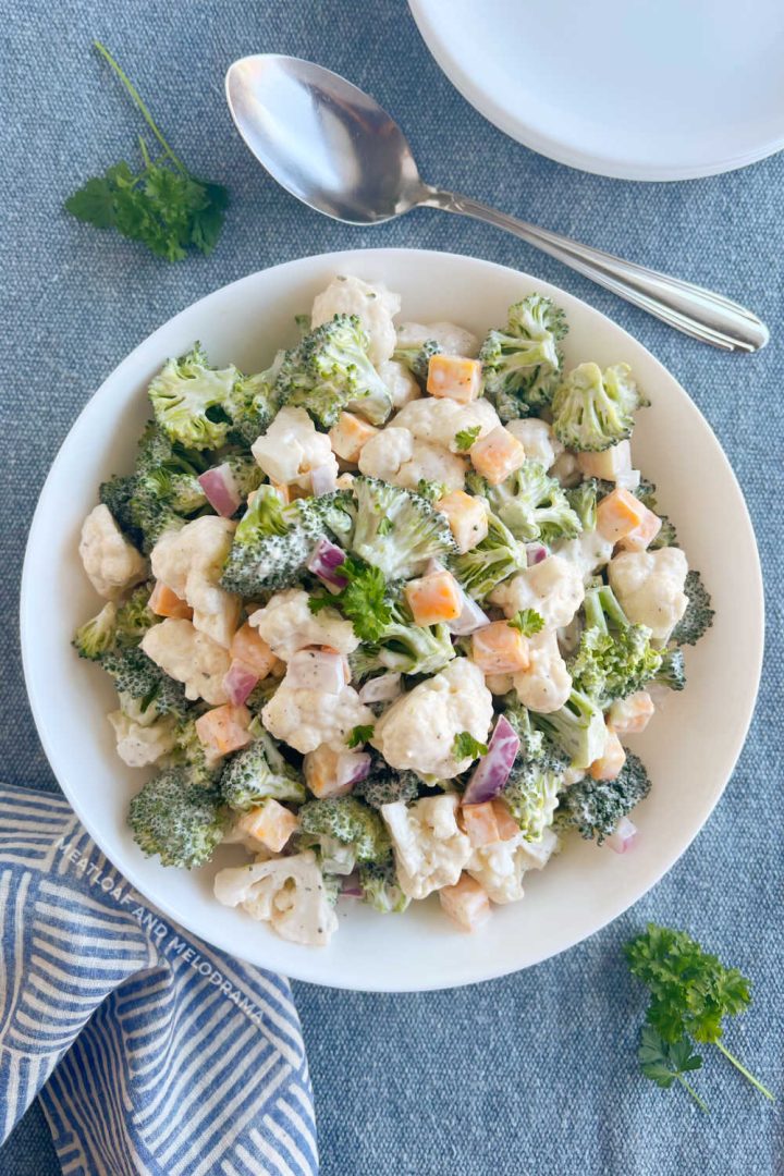 Easy Broccoli Cauliflower Salad Recipe - Meatloaf and Melodrama