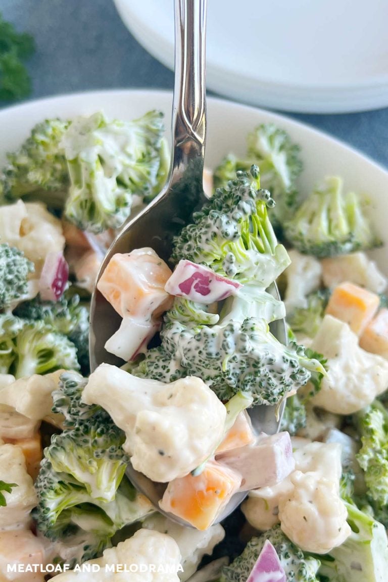 Easy Broccoli Cauliflower Salad Recipe - Meatloaf and Melodrama