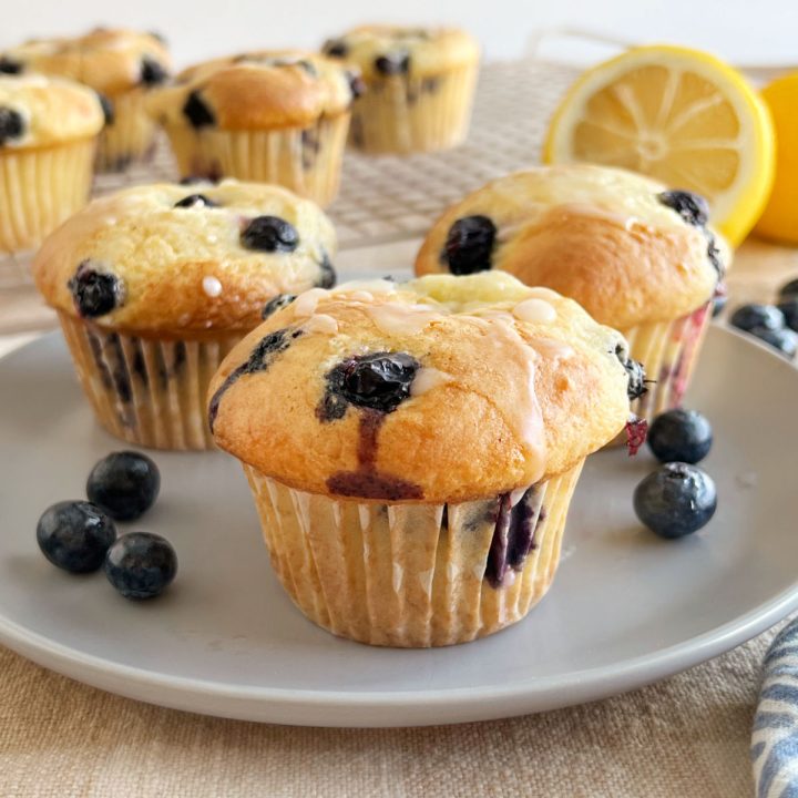 Cake Mix Blueberry Muffins (with Lemon Glaze) - Meatloaf and Melodrama