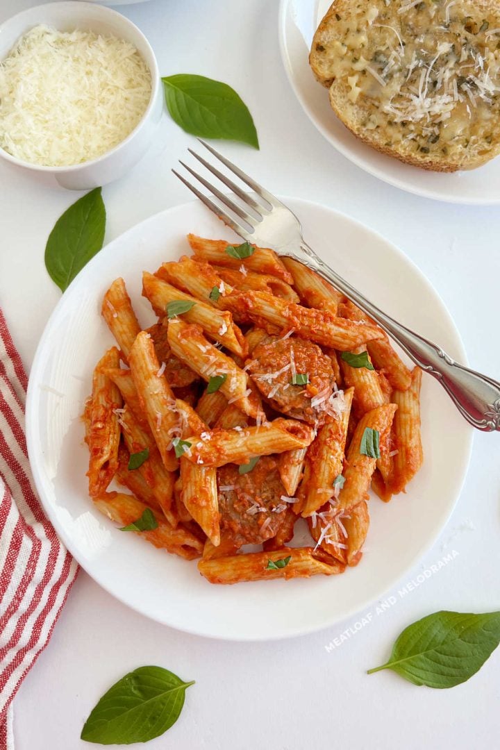 Penne alla Vodka with Sausage - Meatloaf and Melodrama