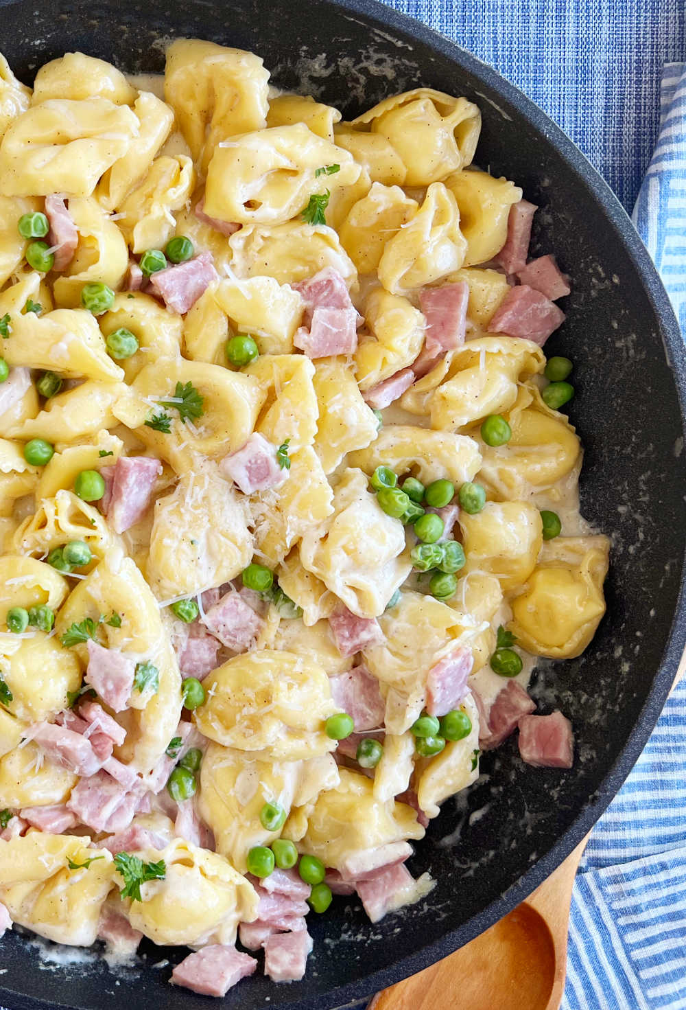 Cheese Tortellini with Ham and Peas - Meatloaf and Melodrama