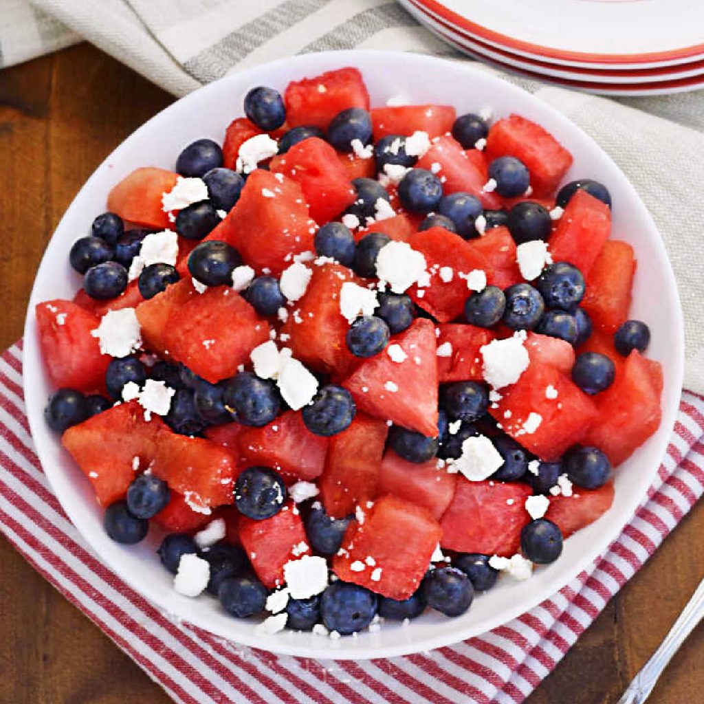 Watermelon Feta and Blueberry Salad - Meatloaf and Melodrama