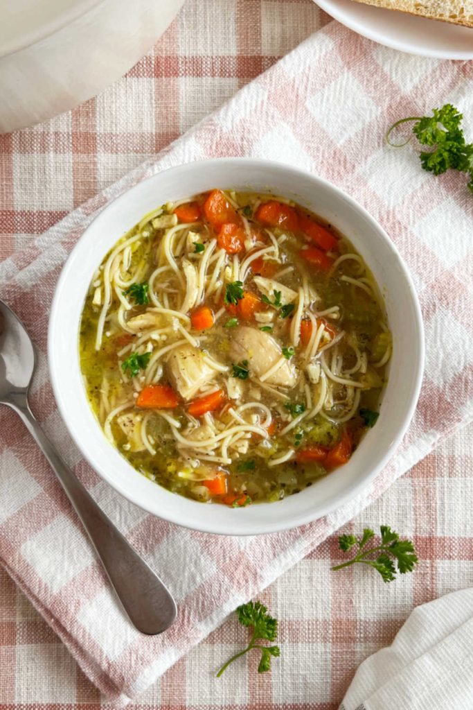 Homemade Chicken Noodle Soup with Leftover Chicken - Meatloaf and Melodrama