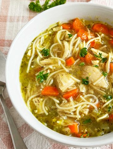 Homemade Chicken Noodle Soup with Leftover Chicken - Meatloaf and Melodrama