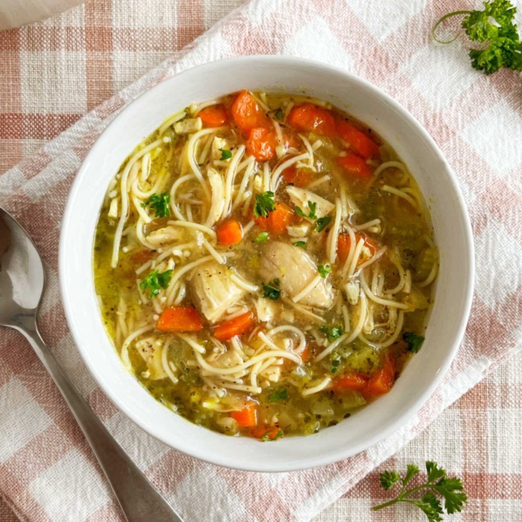 Homemade Chicken Noodle Soup with Leftover Chicken - Meatloaf and Melodrama