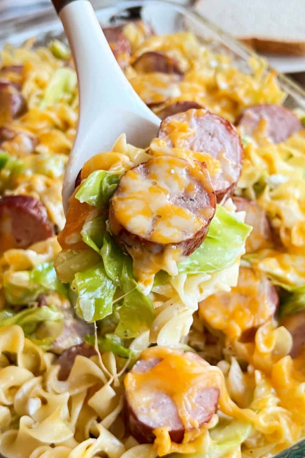 Cheesy Kielbasa Casserole with Noodles and Cabbage - Meatloaf and Melodrama