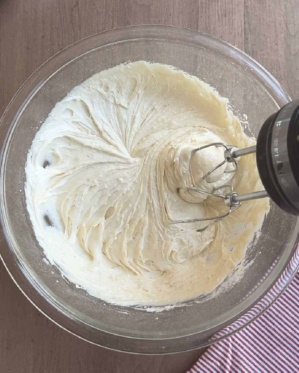 mix cookie dough ingredients with hand mixer.
