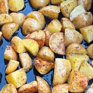 crispy fried potatoes on blackstone griddle.