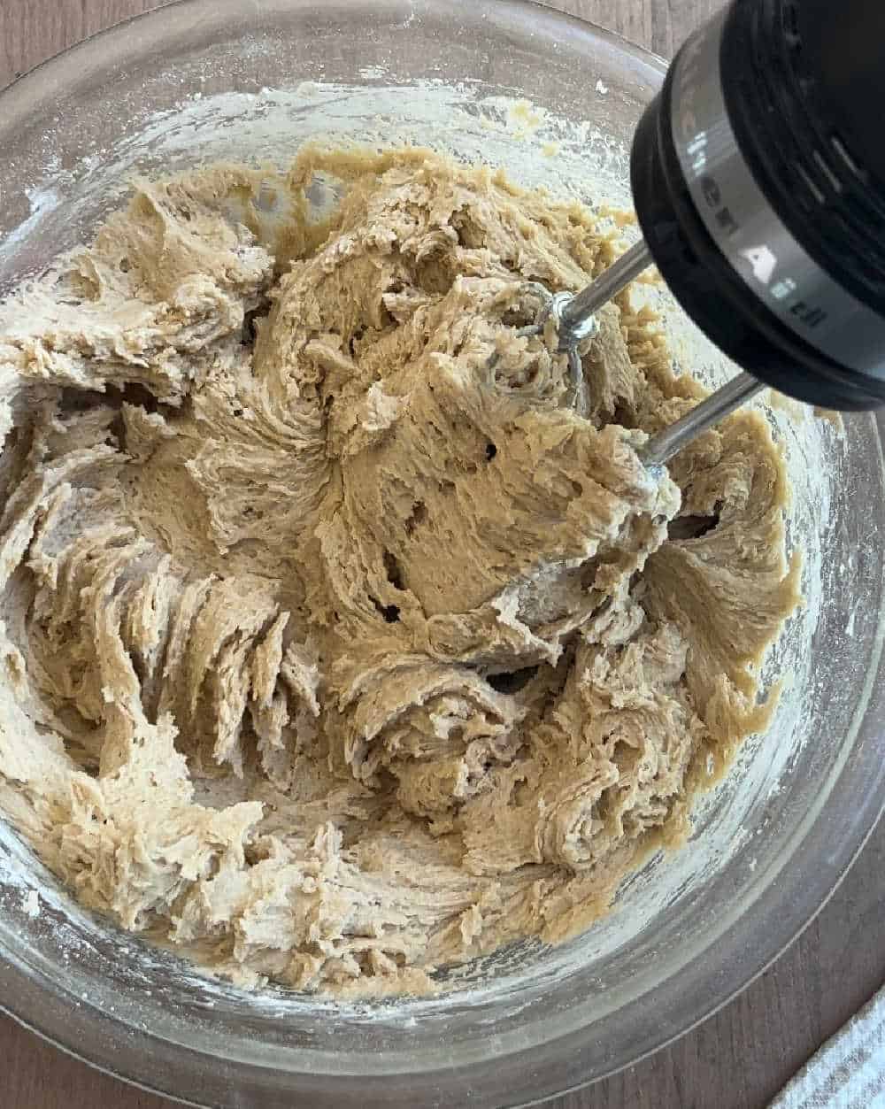 mix cookie dough with electric mixer in large bowl.
