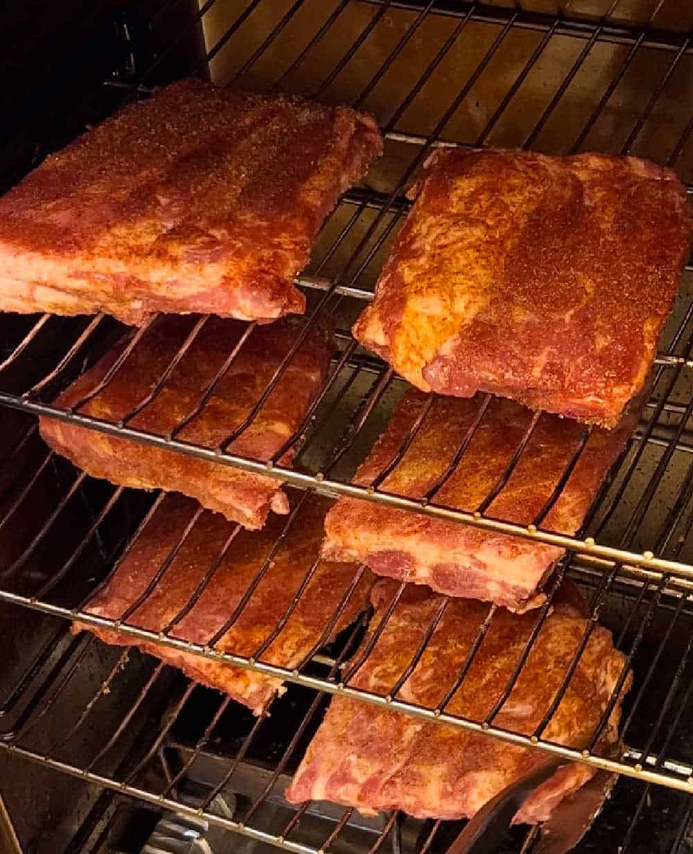 ribs in electric smoker.