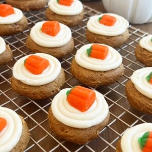 pumpkin cookies with cake mix and cream cheese frosting