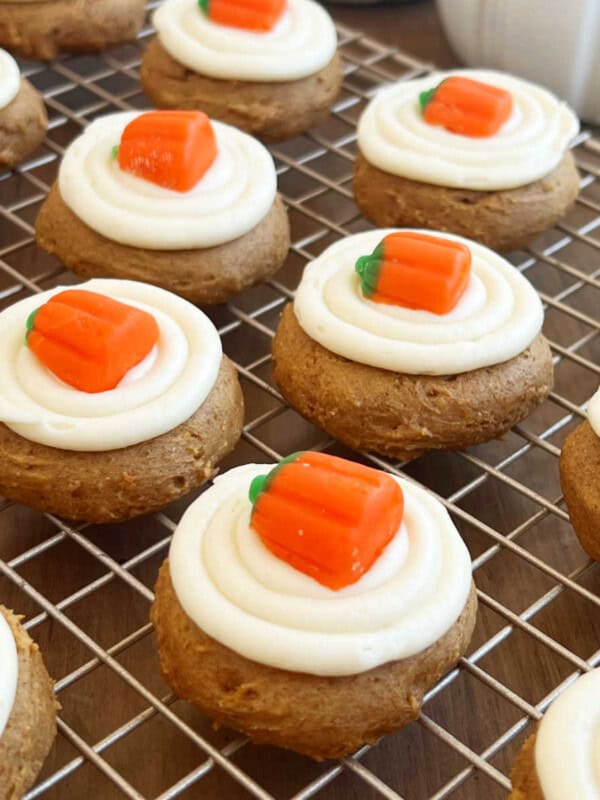 pumpkin cookies with cake mix and cream cheese frosting