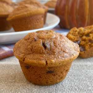 homemade pumpkin spice muffins on the table.