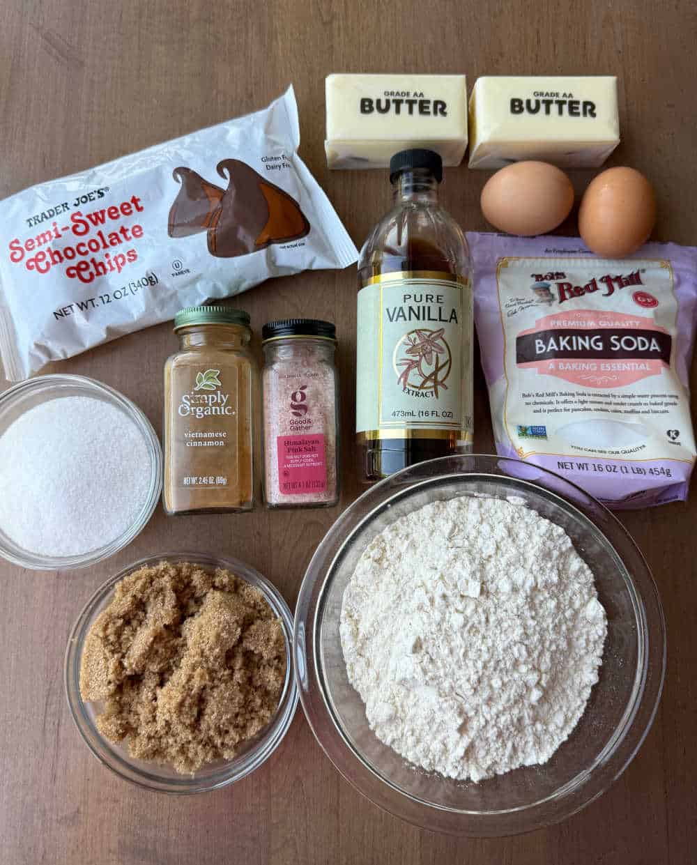 cookie ingredients on the table.