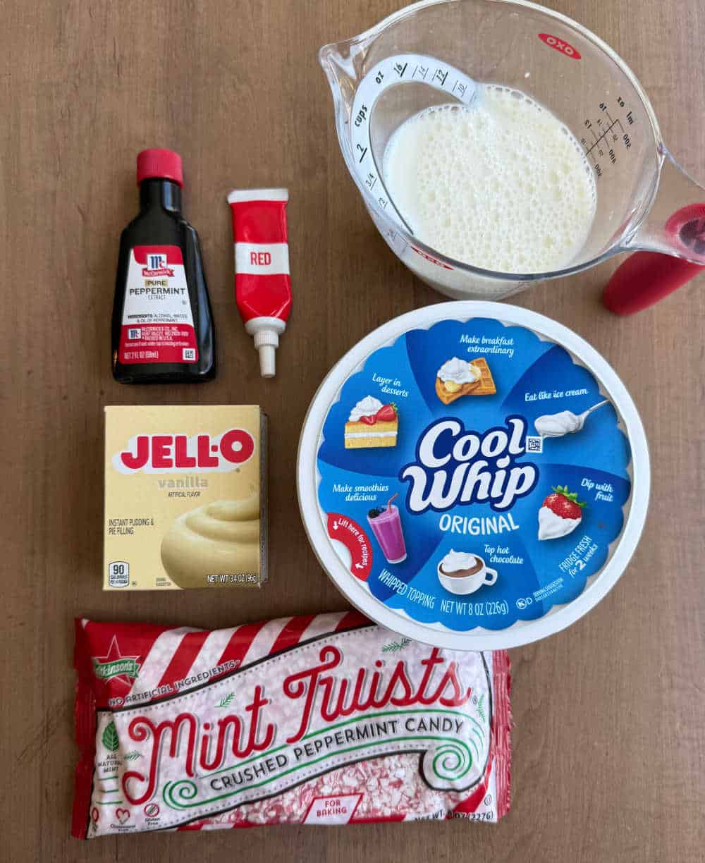 pudding, cool whip, milk and ingredients to make dip.