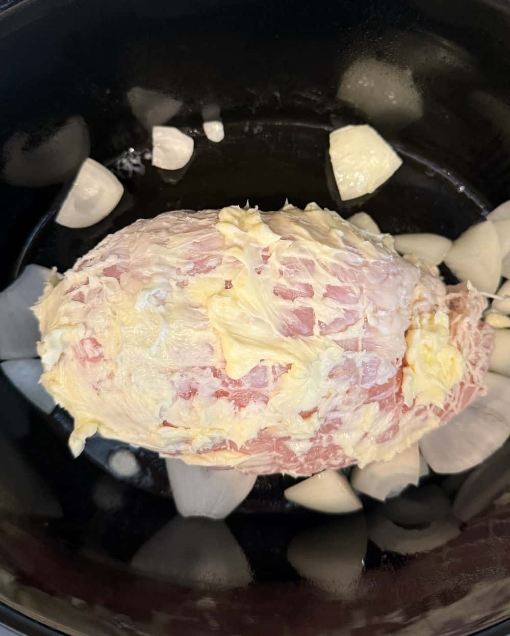 butter on turkey roast in slow cooker.