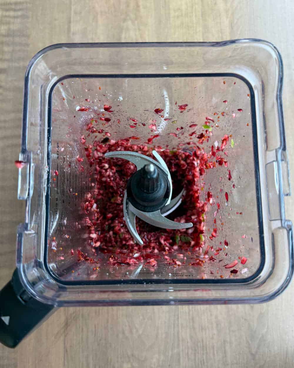 cranberry relish in blender.