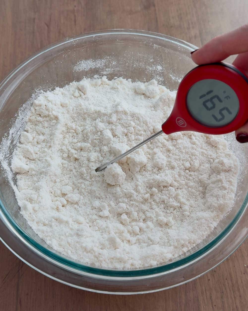 thermometer in cookie mix.