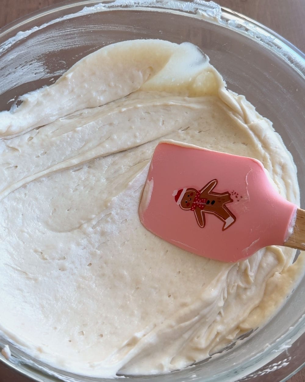 mix dip with gingerbread man spatula.