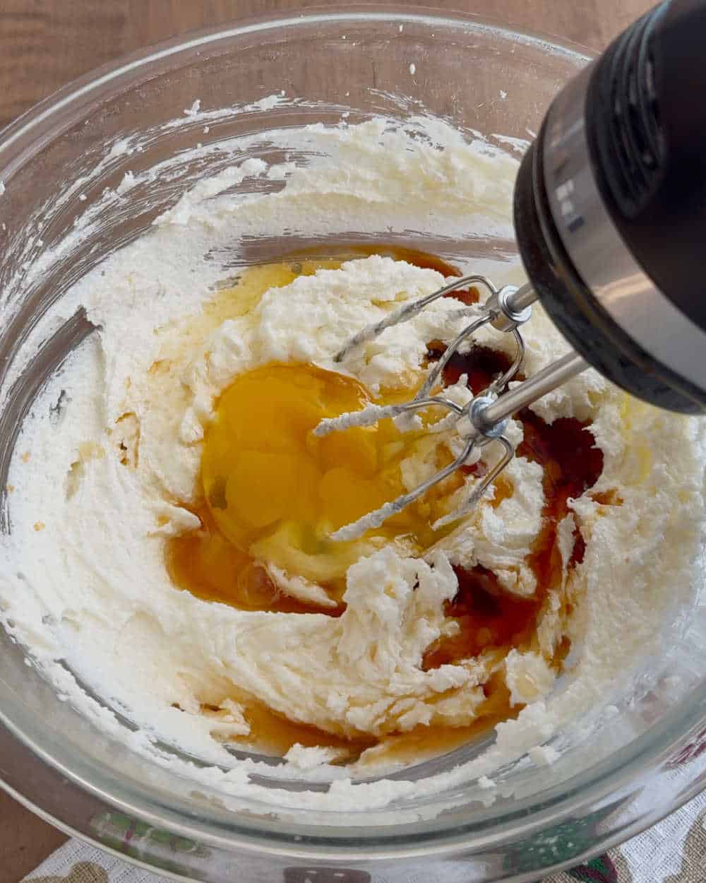 mix butter mixture with electric mixer.