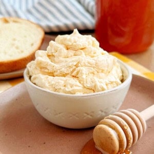 bowl of homemade honey butter.