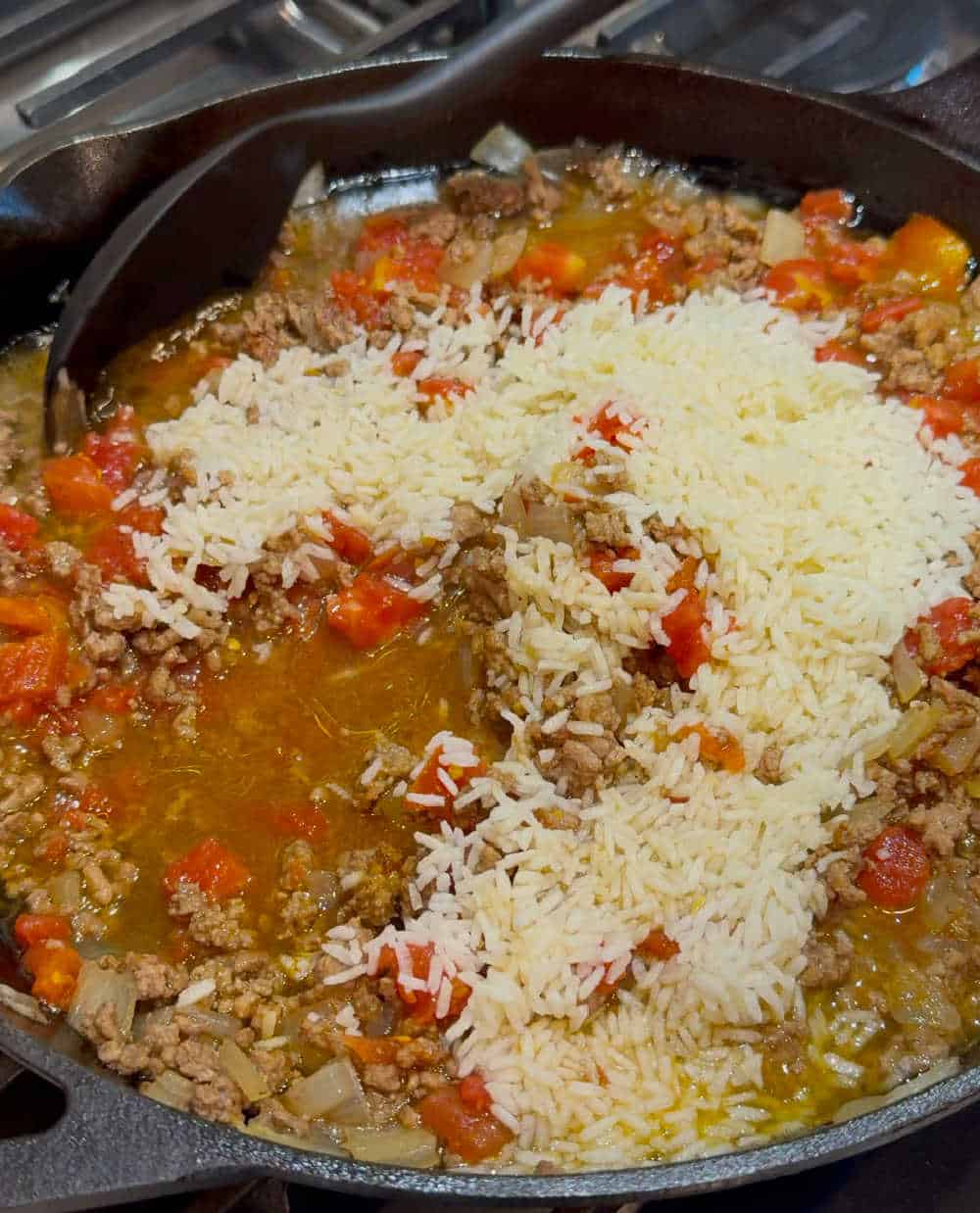 cook filling in skillet.