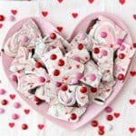 plate of Valentine's Day bark.