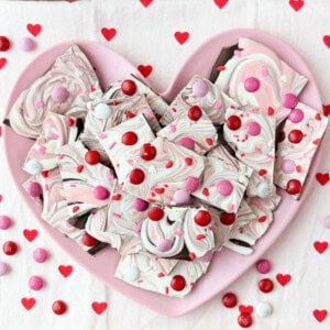 plate of Valentine's Day bark.