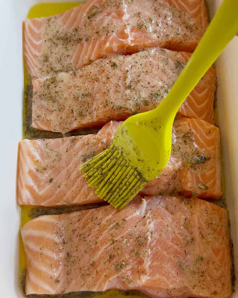 brush sauce over salmon.