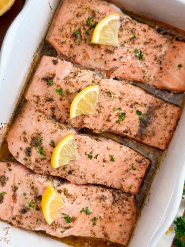 baked salmon with lemon butter and garlic